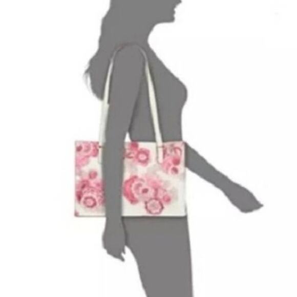 DKNY Whitney Floral Center Zip Tote Handbag Donna Karan, New with Tag MSRP $268 - Picture 4 of 9